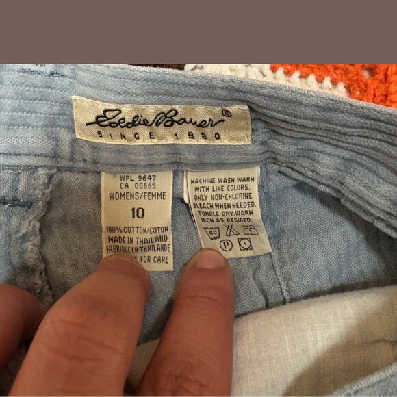 Eddie Bauer Cotton Pants | Blue Pleated | Size 10 | Vintage 90s - Picture 4 of 4